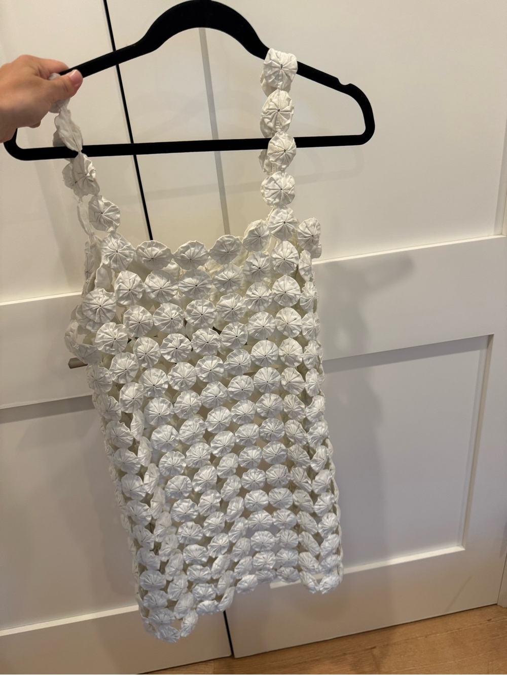 Vintage White Crochet Daisy Tank Dress